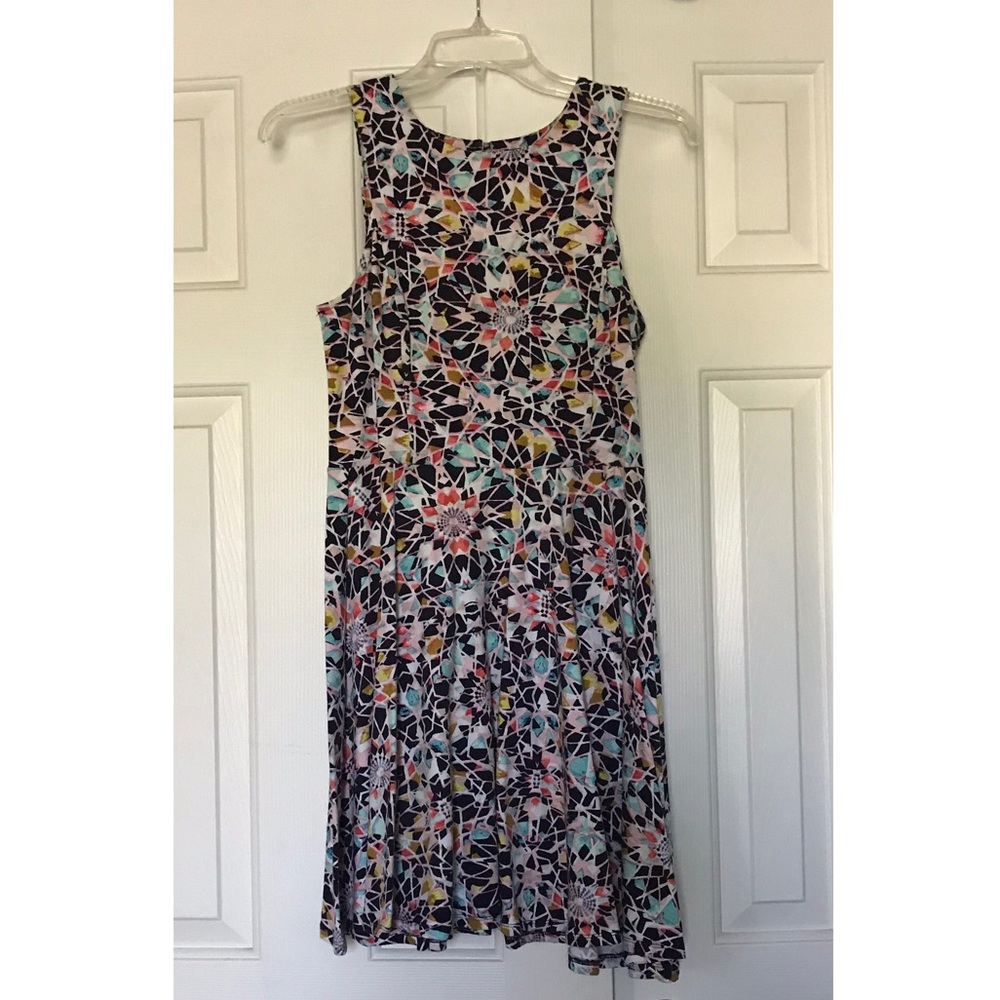 Geometric Colorful Swing Dress